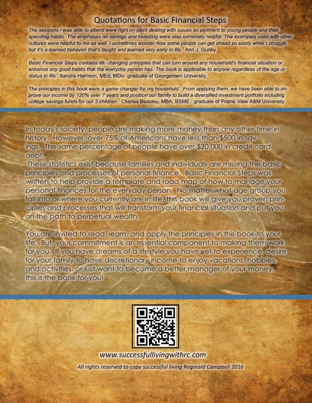 Back cover of Basic Financial Steps